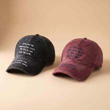 1pc Gothic-Style Casual,Street Men Hat,Letters Embroidery, Unisex Fashion, Provides Shade & Sun Protection, Perfect For Outdoor Activities. - Multicolor - View 8