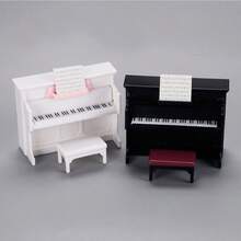 Miniature Piano Instrument Model For Pretend Play, Tiny Dollhouse Scene DIY Shooting Prop, Random Accessory Colors - Multicolor - View 7