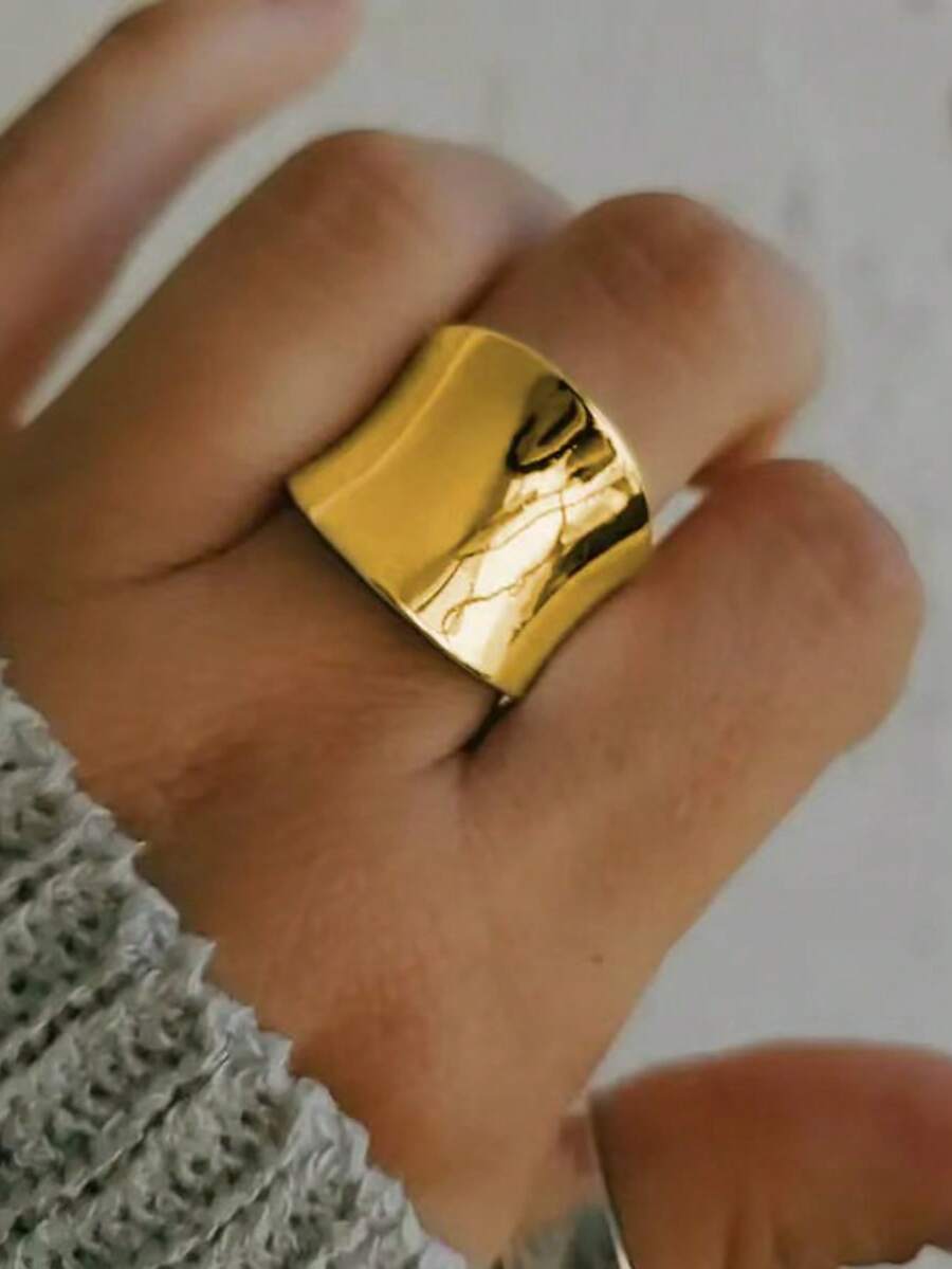 Valentine's Day Gift - Fashion 14k Gold Plated Women's Ring, Suitable For Wedding, Engagement, Promise - Ideal Anniversary And Birthday Gift, Luxury Fashion Jewelry - Gold - View 1