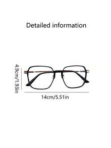 Minimalist Metal Splice Large Frame Glasses, Multi-Color Transparent Frame Eye Protection Anti-Radiation Computer Glasses, Cool Tone Transparent Square Frame No-Makeup Glasses, Lightweight Daily Commute Eye Protection Glasses, Versatile Multi-Color Large Frame Face-Slimming Glasses, Lightweight Student Office Eye Protection Glasses Frame - Multicolor - View 4