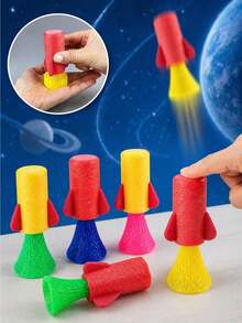 20/10/5/2/1pc Colorful Foam Rocket Launchers, Space Themed Rocket Slingshots, Interactive Flying Rocket, Mini Rocket Launcher Party Supplies, Birthday Party Favor Fillers, Carnival Prizes, Christmas & Halloween Celebration Presents(Random Color) - Multicolor - View 1