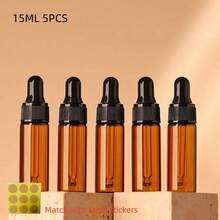 1件/5件裝 1ml 2ml 3ml 5ml 10ml 15ml 20ml 棕色琥珀玻璃可重複填充滴管瓶，精油填充工具，精確劑量控制，防光空瓶，旅行便攜，噴霧瓶，迷你香水 - 棕色 - 查看 20