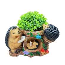 Resin Hedgehog Garden Stake Planter, Outdoor Garden Decor, Perfect Gift For Decorating Garden Lawn And Yard - A - View 3