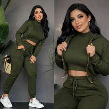 Women Suit Sets - Army Green - View 3