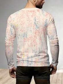 Men's Casual Sports Shirt, Soft Light-Colored Polka Dot Pattern, Pale Cream White Background, Soft And Lightweight Playful Style - Multicolor - View 2