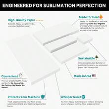 Precut Butcher Paper For Sublimation, Heat Press - Medium Crafts (5.5 In X 2 In), No Cutting, No Waste, No Hassle, Protects Heat Press From Ink Burns - Unwaxed, Uncoated, Made In USA, 100 Sheets - Medium Crafts (5.5 In X 2 In) - View 4