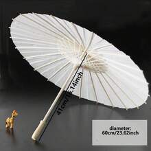1/6/10件 多尺寸可選，直徑30cm/40cm/60cm 紙傘，適用於節日婚禮裝飾與配件 - 手工傳統新娘傘 - 優雅拍照道具與派對用品，無需用電 - 白色 - 查看 11