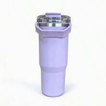 1pc Oversized Insulated Tumbler, High-Capacity Water Bottle With Handle, Suitable For Hot Water, Thick Straw Cup For Home Use - Multicolor - View 45