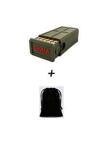 Portable 9MM Tactical Ammo Storage Box, Pull-Out Design Desktop Bullet Organizer, High-Pressure Resistant Hard Shell Shooting Range Equipment, Personalized 9MM Labeled Box, Cool Hardcore Shooting Enthusiast Men's Black Tactical Accessory - View 10