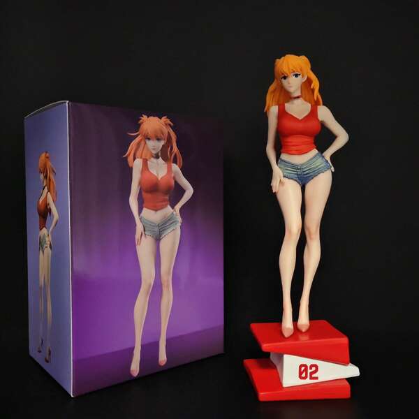 Figura de Asuka Langley Soryu de verano, hermosa chica de anime, modelo y adorno