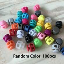 10/50/100pcs Colorful Dual-Hole Spring Buckle Non-Slip Nylon Fasteners, Suitable For Luggage, Shoelace Adjustment, Jacket Elastic Cord Buckle, Clothing Buttons, Multiple Colors, Multiple Materials - A - View 10