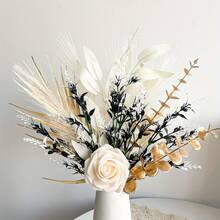 1 Bundle Luxurious Artificial Roses Eugenia Flower Bouquet Realistic Plastic Flowers For Wedding Party Vase Centerpieces Table Decorations No Container - Mix - View 8