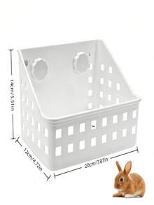 Soporte de alimentación de heno de plástico para conejo, doble uso, soporte de heno y cuenco de comida para alimentación de hierba de conejo y cobaya - Ver 3