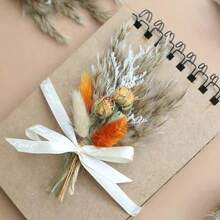 1/3/7/12Pcs Boho Cute Mini Artificial Flower Bouquets, Cake Toppers, Letterbox Gifts & Wedding Bridal Table Decor Wedding Scene Decoration - Orange - View 1