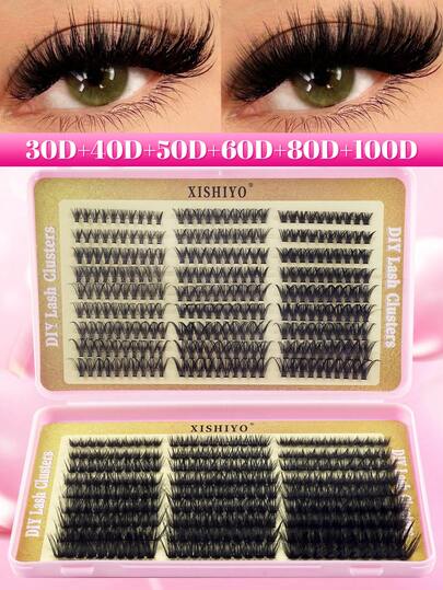 540pcs D-Curl Fluffy False Eyelashes, Large Capacity Design, Suitable For Creating Thick, Fluffy And Natural Makeup Look; Suitable For Home DIY Use, Single Eyelash Book, Beginner-Friendly, Soft Texture And Durable; Can Be Used For DIY Fox Eye/Cat Eye Makeup Effect, Segmented Eyelash Extension Style, Portable And Easy To Carry, Suitable For Travel