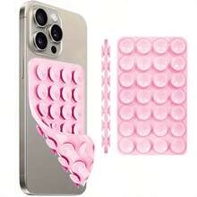 40pcs Multifunctional Double-Sided Silicone Suction Cup Stickers, Anti-Slip Phone Suction Pad For Selfie & Bathroom Use - Multicolor - View 1