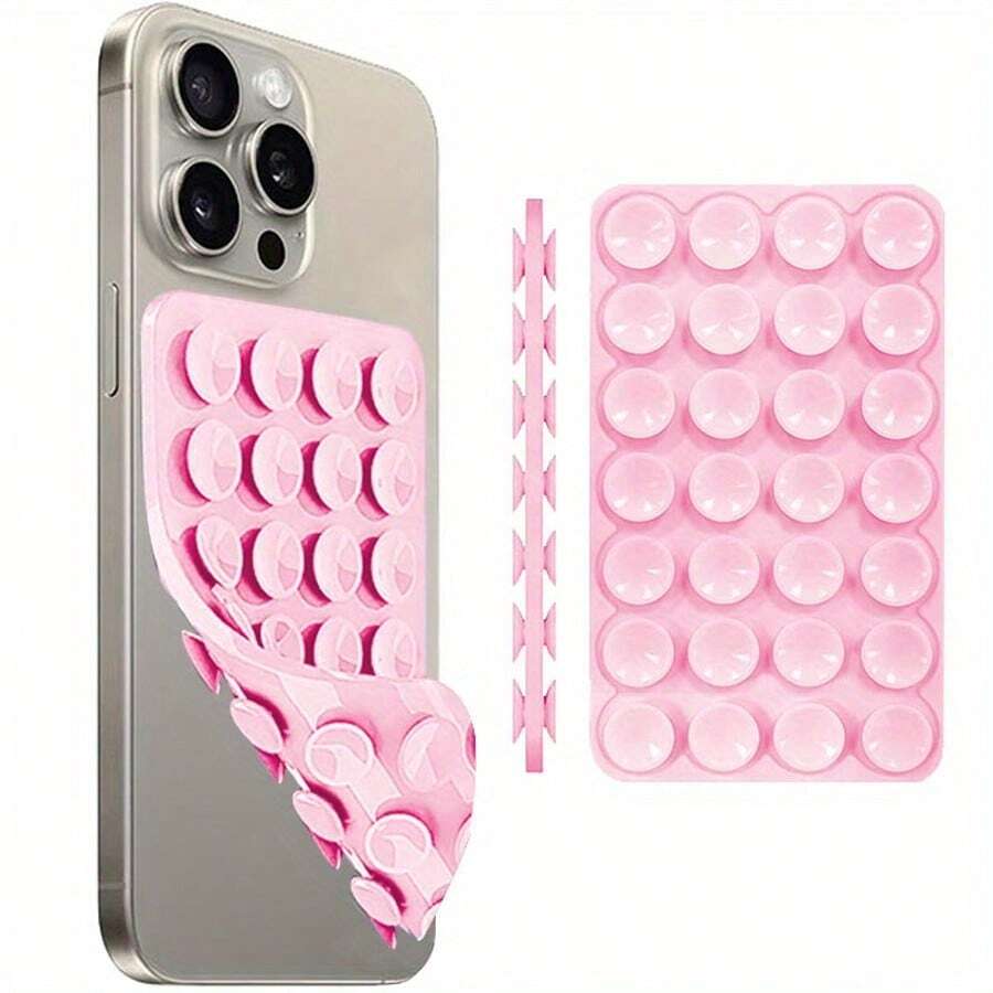 40pcs Multifunctional Double-Sided Silicone Suction Cup Stickers, Anti-Slip Phone Suction Pad For Selfie & Bathroom Use - Multicolor - View 1