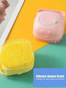 2/1pc Soft Silicone Bath Brush, Gentle Exfoliating Massage - Also Functions As Home Bath Tool, Storage Bag, Organizer, Storage Box, And Hair Clip - Multicolor - View 13