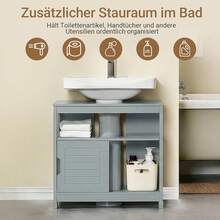 FRG128 Unterbau-Schrank Badezimmerschrank mit Fußkissen - Grau - Frg128-ii - Übersicht 8