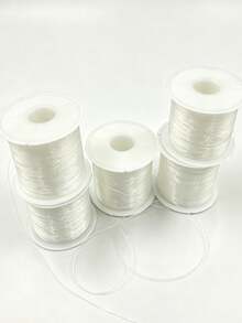 Transparent Invisible High-Strength Beading Cord 0.2-0.6mm, High-Gloss Polyester Elastic Thread, Minimalist Solid Color Spool Design, Durable Non-Fraying Jewelry String, Suitable For Bracelet Making And Carnival Party DIY - Transparent Fishing Line - View 4