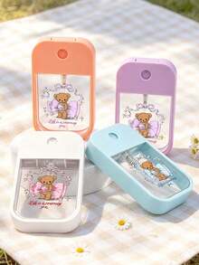 Card Spray Bottle, Bow Bear Print, Perfume Refillable Bottle, Portable Refillable Spray Bottle, Transparent Dispenser Bottle, Leak-Proof Cosmetic Container, Suitable For Perfume, Toner, Travel Essential, Fashionista Must-Have, Gift For Girls/Women, Unique Birthday Gift, Party Gift, Back To School Gift, Vacation Gift, Holiday Gift - Multicolor - View 1
