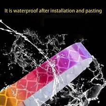 60pcs Rainbow Reflective Wheel Stickers - Waterproof Durable PE Stickers, Self-Adhesive Matte Texture Car.Motorcycle.Bicycle Night Visibility Enhancement Decorative Stickers Car, Bicycle, Motorcycle Reflective Stickers And Cool Night Riding - Multicolor - View 9