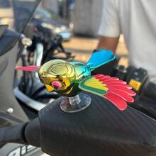 1pc New Hot-Selling Multi-Functional Car Companion Bird Exterior Decoration, Electric Car Ornament, Rearview Mirror Top Car Accessory, Novel And Interesting Toy, Car Owner's First Choice - Multicolor - View 5