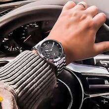 1pc Men's Waterproof Luminous Mechanical Watch, Hollow Tourbillon Dial, Fashion Business Style, Suitable For Christmas, Back To School, Father's Day, Student Gift - Black - View 3