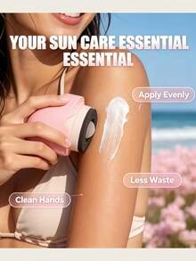 Premium Sunscreen Roller Applicator, Reusable Sponge Head Lotion Self-Applicator, Hands-Free Design To Keep Hands Clean, Evenly Apply Sunscreen To Back, Shoulders, Legs, Portable Travel-Size Body Lotion Applicator Tool, Luxury Skincare Accessory, Reduce Cream Waste - Multicolor - View 5