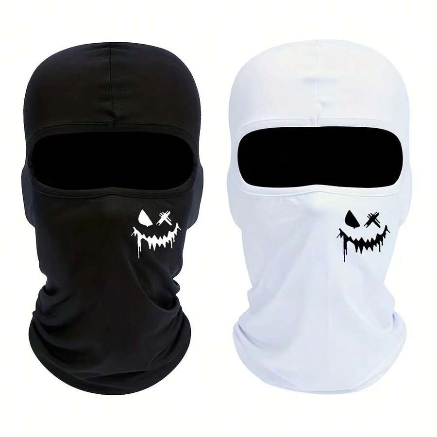 1pc Demon Face Balaclava Ice Silk Breathable Outdoor Cycling Windproof Full Face Mask - A - View 1