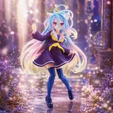 1件/動漫少女動作模型遊戲生活白色貓耳制服版皇冠獎品模型桌面裝飾品 - 彩色 - 查看 2
