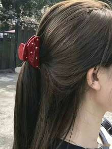 4件/1件裝 女款 6.5cm/2.56in 中號 玳瑁色 白色 黑色 紅色 亮面水鑽 精緻輕量塑膠髮夾 時尚百搭 高端優雅 極簡風 純色髮爪 浴室髮飾 適合日常外出、休閒派對、通勤、海邊度假、馬尾綁髮、盤髮、洗臉沐浴、化妝及搭配衣著使用 髮飾髮夾 - 彩色 - 查看 4