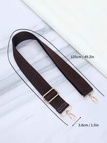 Adjustable Embroidered Shoulder Strap For Handbag And Crossbody Bag - Coffee Brown - View 5