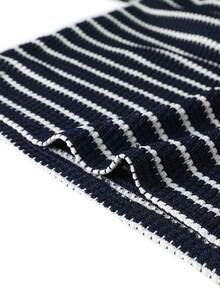 Men's Textured Striped Crew Neck Short Sleeve T-Shirt, Casual Breathable Summer Daily Wear Top - Navy Blue - View 6