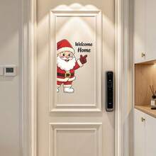 1pc Probe Welcomes Santa Claus Sticker For Room Decor,Festival Bathroom And Toilet Door Decorations,Vinyl Wall Decals,Removable Stickers - Probe Welcome Santa Claus - View 5