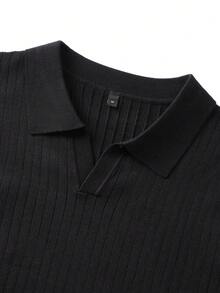 ZYNTH BALENO Men's Fashion Autumn/Winter Striped Slim Fit Square Shoulder Mock Neck Long Sleeve Sweater, Suitable For Gym Workout - Black - View 5