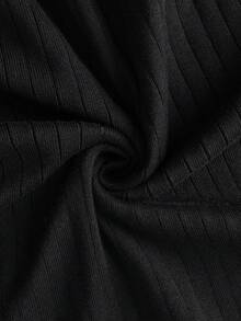 ZYNTH BALENO Men's Fashion Autumn/Winter Striped Slim Fit Square Shoulder Mock Neck Long Sleeve Sweater, Suitable For Gym Workout - Black - View 4