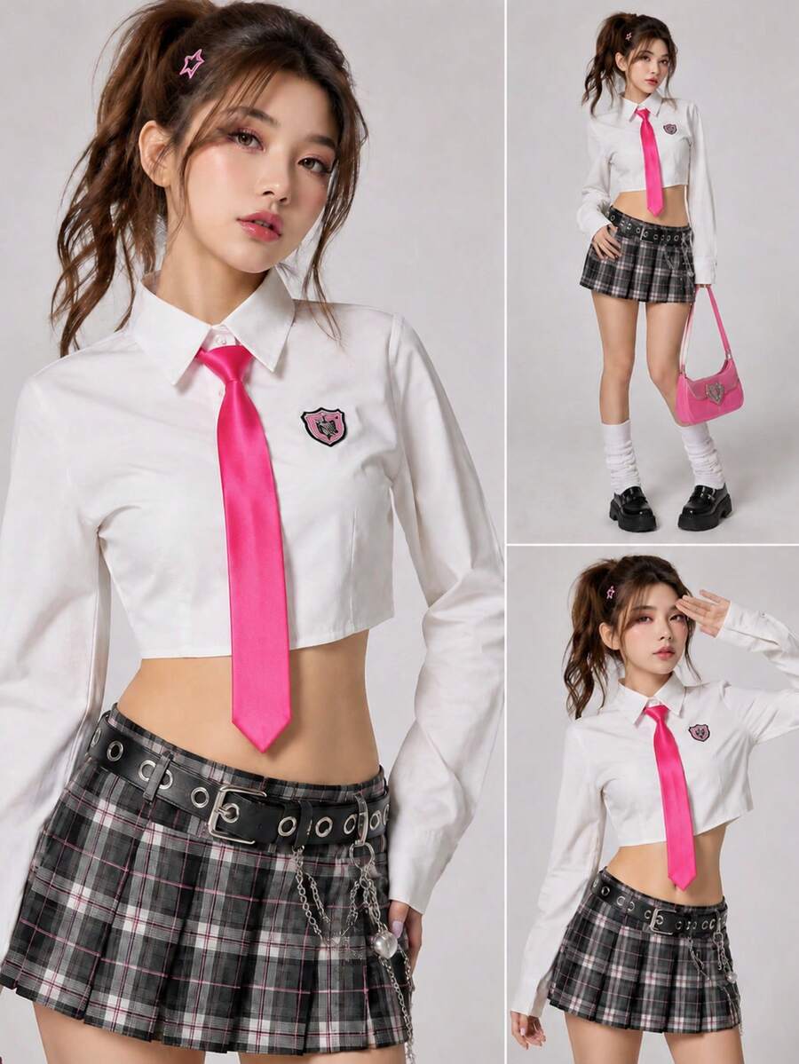 1pc Unisex Rose Red 1.9 Inch (5cm) Slim Fit Skinny Tie, Suitable For Wedding, Graduation, Formal And Casual Occasions - Hot Pink - View 1