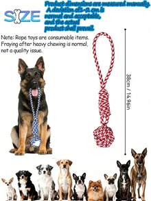 Medium And Small Dog Tug Rope Toy, Non-Slip Handle Design-Durable And Bite-Resistant, Helps Clean Teeth, Perfect For Tug-Of-War Games, Fetch Games, Meets Daily Training And Outdoor Play Needs - Multicolor - View 14