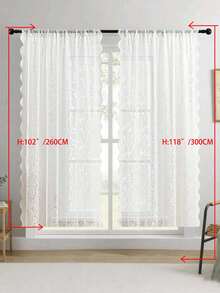 1pc/2pcs Embroidered Sheer Curtains, Floral Leaf Pattern, Rod Pocket, UV Protection, Breathable, Transparent, Polyester, Rod Pocket, No Lining, For Living Room, Bedroom, Dining Room - White - View 47