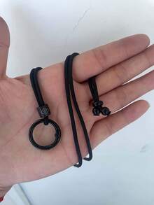Unisex Adjustable Glasses Lanyard, Fashionable Black Frame With Metal Ring And Rope, Portable Fashion Accessory, Suitable For Travel, Sports And Outdoor Activities, Machine Washable Or Dry Cleanable, Hand Washable, Glasses Lanyard,Bedroom Room Decor,Back To School - View 12