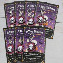 1/2/3/4/5/7/8/10/14pcs 2D Halloween Skeleton Series Keychain Set With Small Skeleton Card, Sweet Cool Gothic Style Bag Charm, Halloween Party Favor Gift, Party Decoration Gift, Lucky Gift, Birthday Gift - Multicolor - View 16