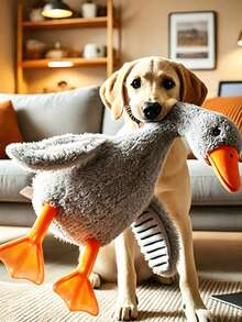 1pc Plush Dog Toy, Pet Dog Companion Duck, Durable Chew And Scratch Toy, Keeps Dog Entertained And Consumes Energy, Relieves Stress, Suitable For Large, Medium And Small Pets, Dog Toy, Dog Supplies, Pet Supplies, Soft Duck, Happy Puppy, Gift For Cats And Dogs, Halloween/Thanksgiving/Christmas Gift. - Multicolor - View 2