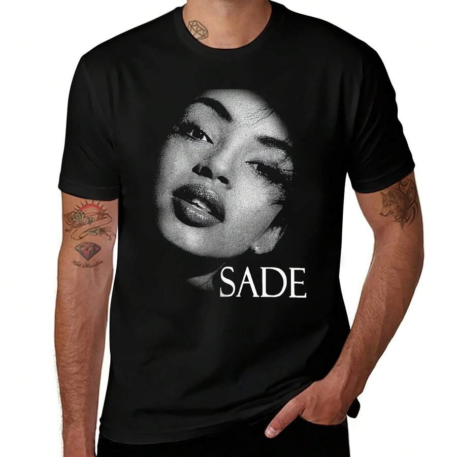 Sade Singer Portrait Vintage Art T-Shirt Halloween Casual T-Shirt - Shape - View 1
