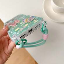 1pc Summer Green Butterfly Card Holder Phone Case With Hand Strap, Compatible With IPhone17/17 Pro Max/16 Pro Max/16 PLUS/16/15/14 PRO MAX/14/13pro/12/11 - Green - View 8