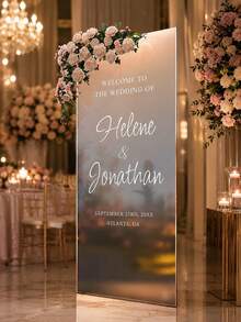 客製化「Welcome To Our Wedding」婚禮鏡面貼紙，可移除字母貼紙，適用於鏡子、玻璃窗、標牌及婚禮裝飾 - 彩色 - 查看 4