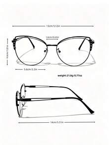 1 pieza Gafas de ojo de gato con strass exquisitas para mujeres, estilo de lujo, efecto adelgazante de rostro, accesorio de estilo callejero - transparente - Ver 4