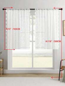 1pc/2pcs Embroidered Sheer Curtains, Floral Leaf Pattern, Rod Pocket, UV Protection, Breathable, Transparent, Polyester, Rod Pocket, No Lining, For Living Room, Bedroom, Dining Room - White - View 32
