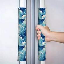 Cute Floral Print Door Handle Covers, Dust-Proof Design, Soft Fabric, Suitable For Refrigerator Handles, Oven And Other Kitchen Appliances. They Are Excellent Kitchen Decor, Fun Home Decor, And Essential Furniture Decor. - Multicolor - View 10
