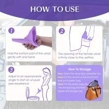 Portable Women's Urination Device - Soft Flexible Silicone Leak-Proof Travel Urinal Funnel, Compact Foldable & Reusable, Essential For Outdoor Camping, Hiking, Music Festivals, Discreet Design - A - View 2